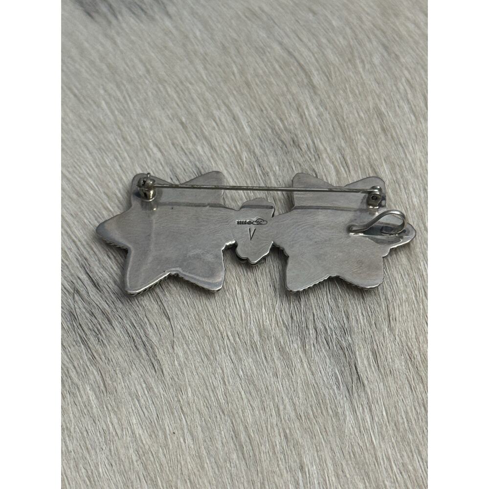 Native American Silver Cloud Robert Vandover Spiny Turquoise Cluster Pendant Pin - Picture 9 of 13